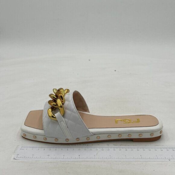 FSJ Women Sexy Square Open Toe Comfortable Flat Thick Sole Cushion Sandals - Picture 3 of 8